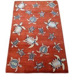 Modern Seascape Collection Featuring Turtles, Made in India, Scatter Size, 4x6