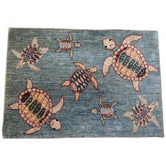 Modern Seascape Collection with Turtles, Made in India, about 2x3