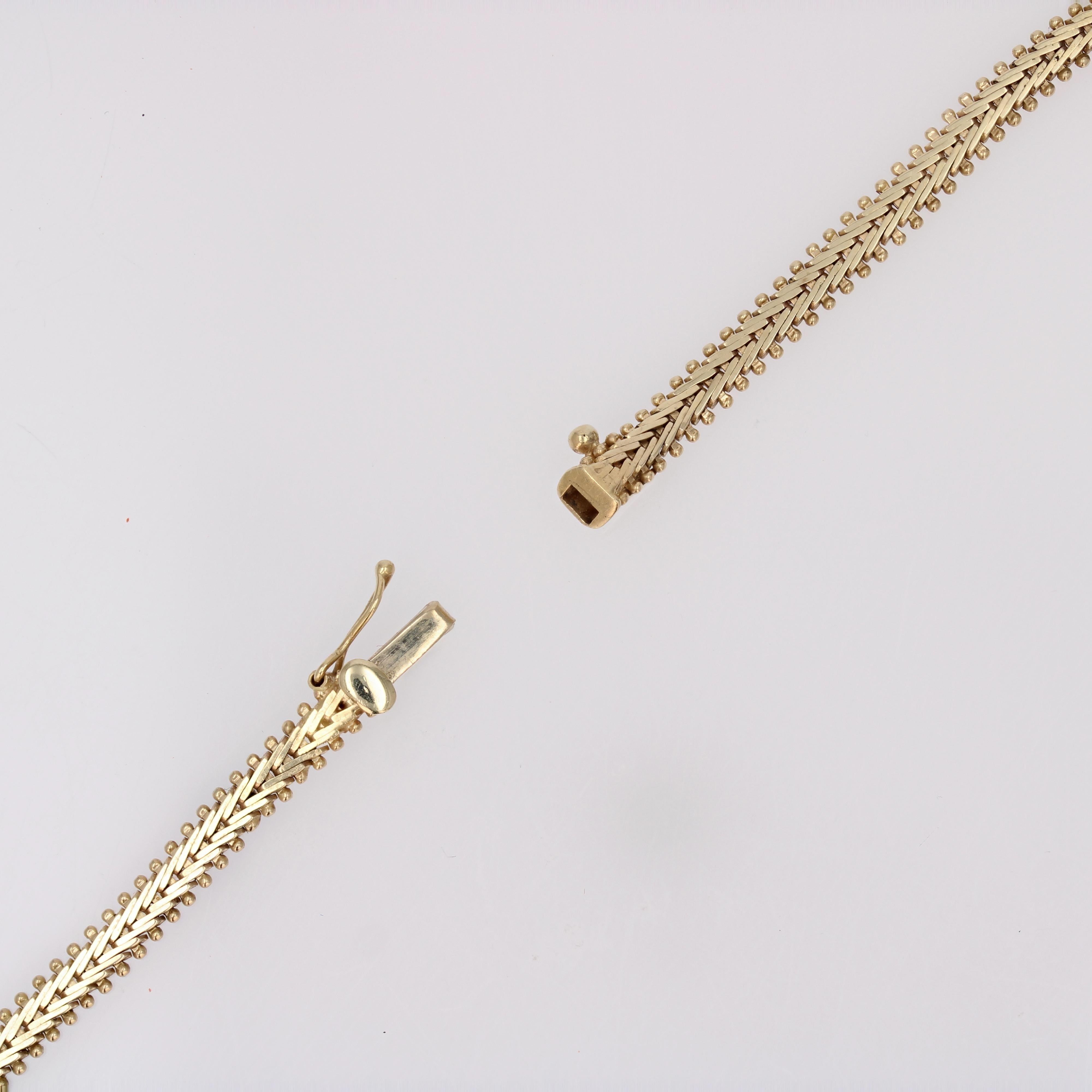 Modern Second Hand 14 Karat Yellow Rose Grey Gold Necklace For Sale 11