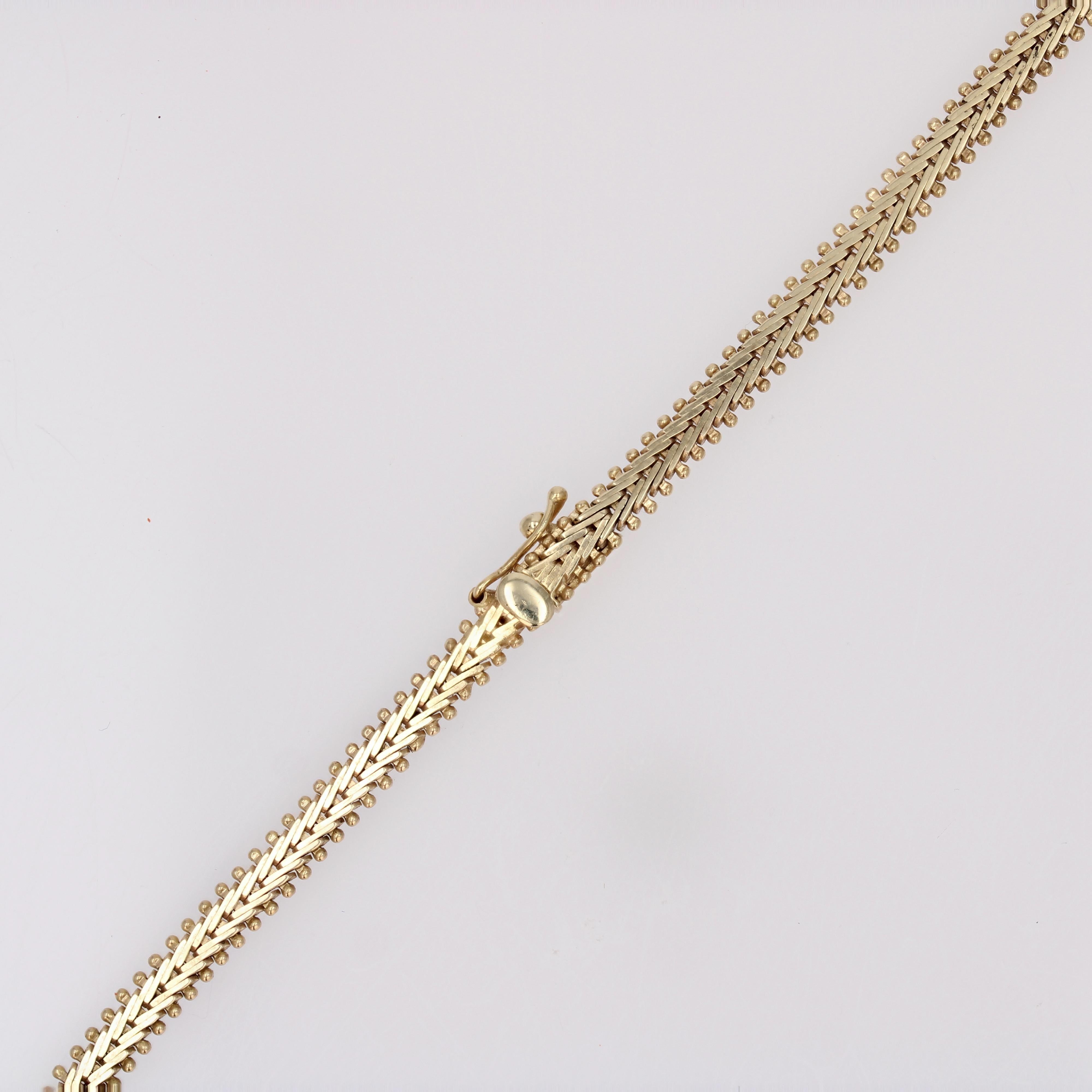 Modern Second Hand 14 Karat Yellow Rose Grey Gold Necklace For Sale 12
