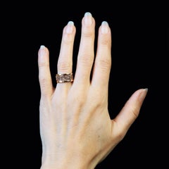 Modern Second-Hand 18 Karat Rose Gold Filigreed Band Ring