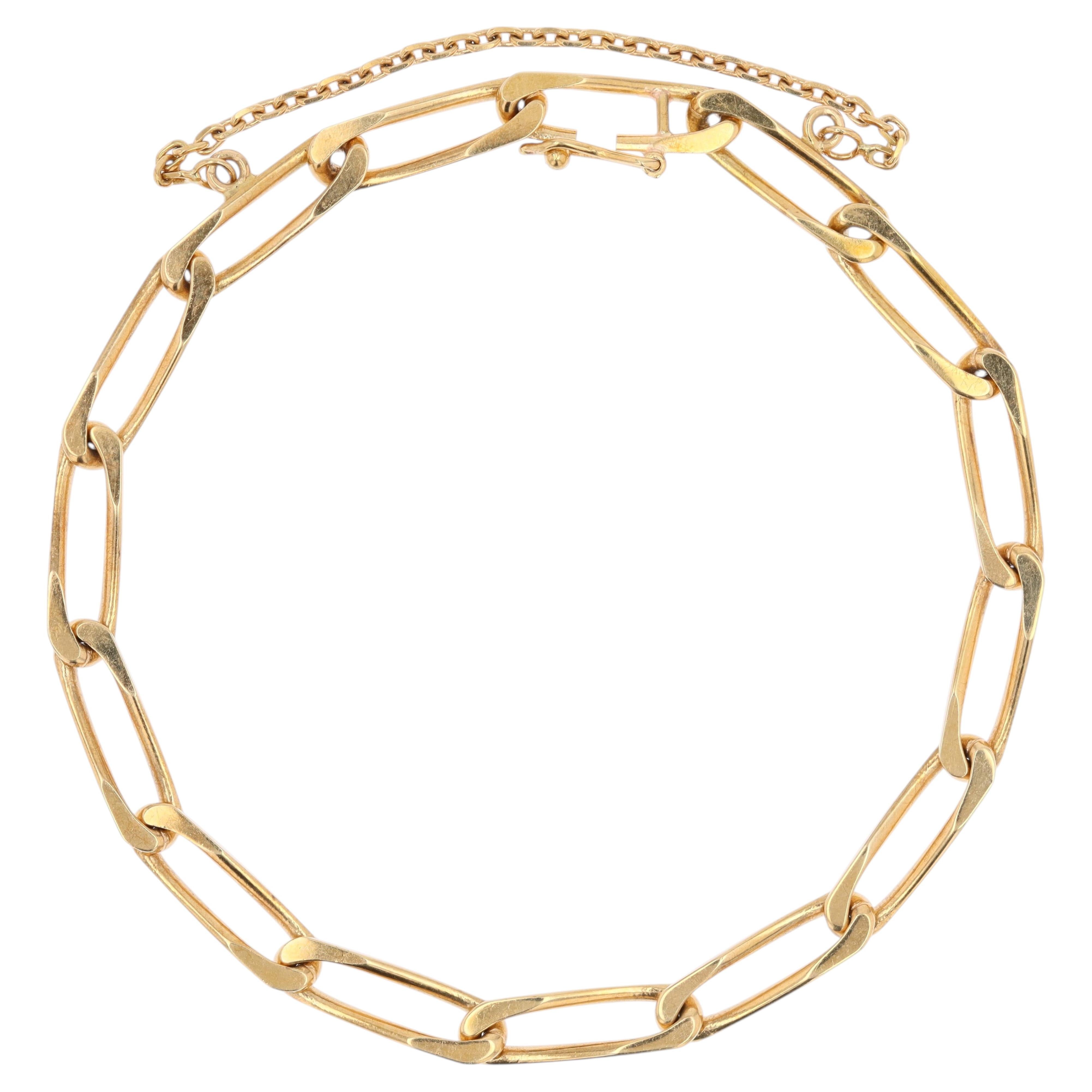 Pulsera moderna de eslabones rectangulares de oro rosa de 18 quilates de segunda mano