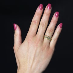 Modern Second-Hand 18 Karat Rose White Gold Large Band Ring