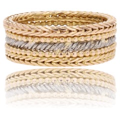Modern Second-Hand 18 Karat Rose White Gold Large Band Ring