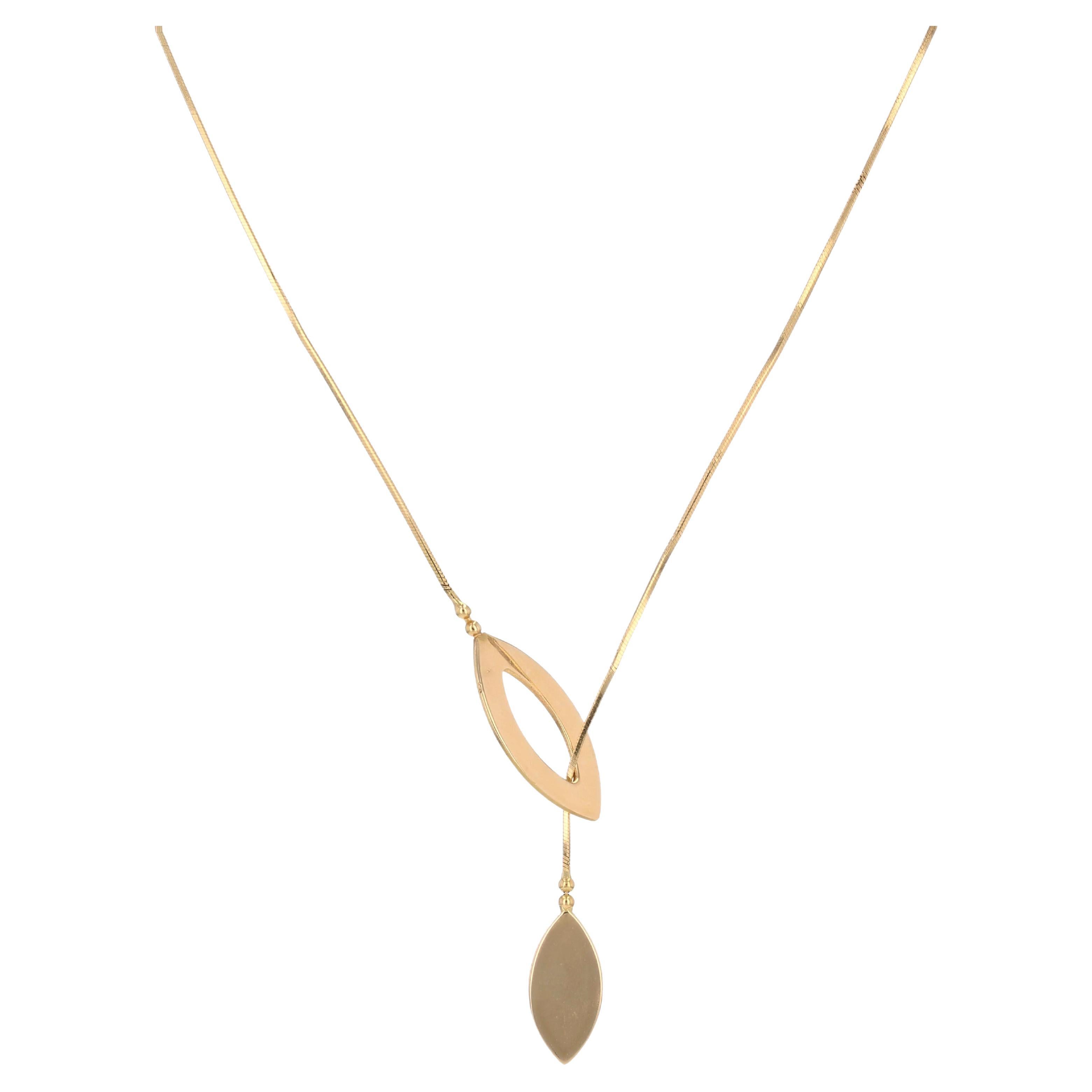 Collana asimmetrica moderna di seconda mano in oro giallo 18 carati
