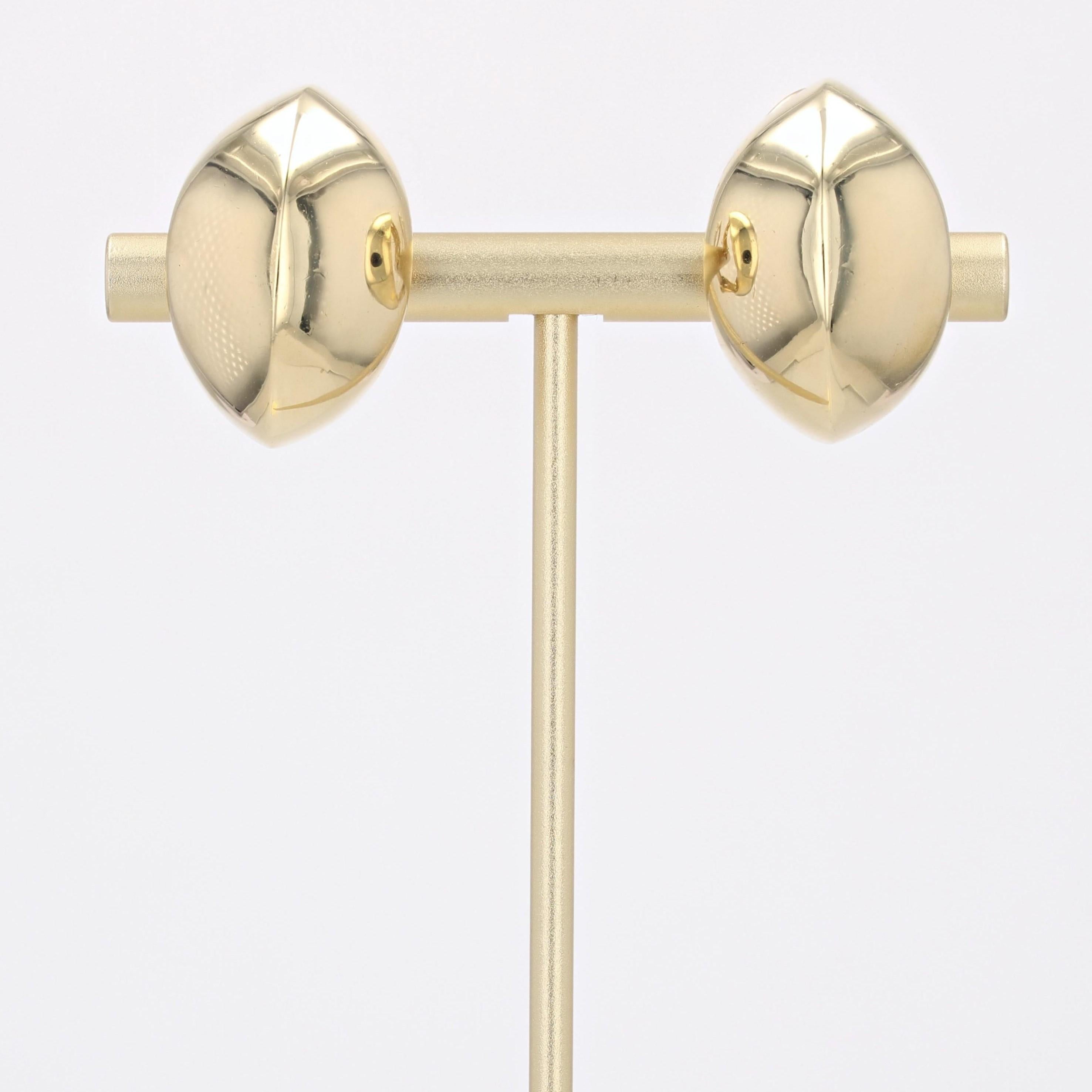 The Moderns Second Hand Gold 18 Karat Domed Earrings (Boucles d'oreilles en or jaune 18 carats) Pour femmes en vente