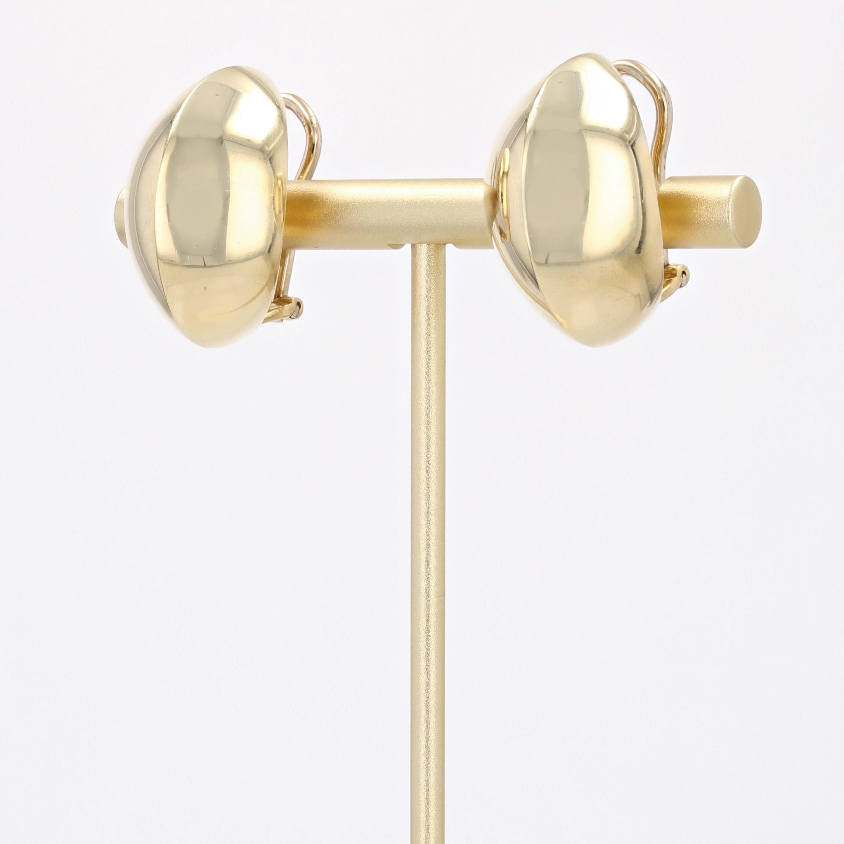 The Moderns Second Hand Gold 18 Karat Domed Earrings (Boucles d'oreilles en or jaune 18 carats) en vente 1