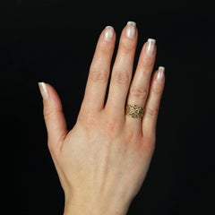 Modern Second-Hand 18 Karat Yellow Gold Filigreed Band Ring