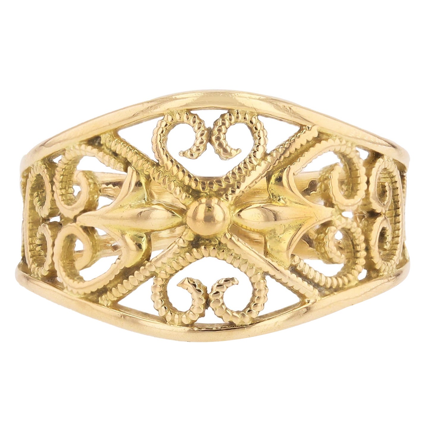 The Moderns Second-Hand Gold 18 Karat Filigreed Band Ring (bague à anneau filigrané en or jaune 18 carats)