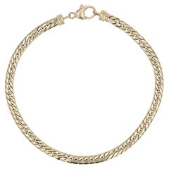Modern Second-Hand 18 Karat Yellow Gold Flat Curb Bracelet