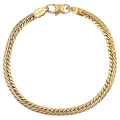 Pulsera plana de segunda mano moderna de oro amarillo de 18 quilates
