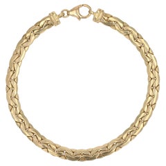 Modern Second-Hand 18 Karat Yellow Gold Flat Mesh Bracelet