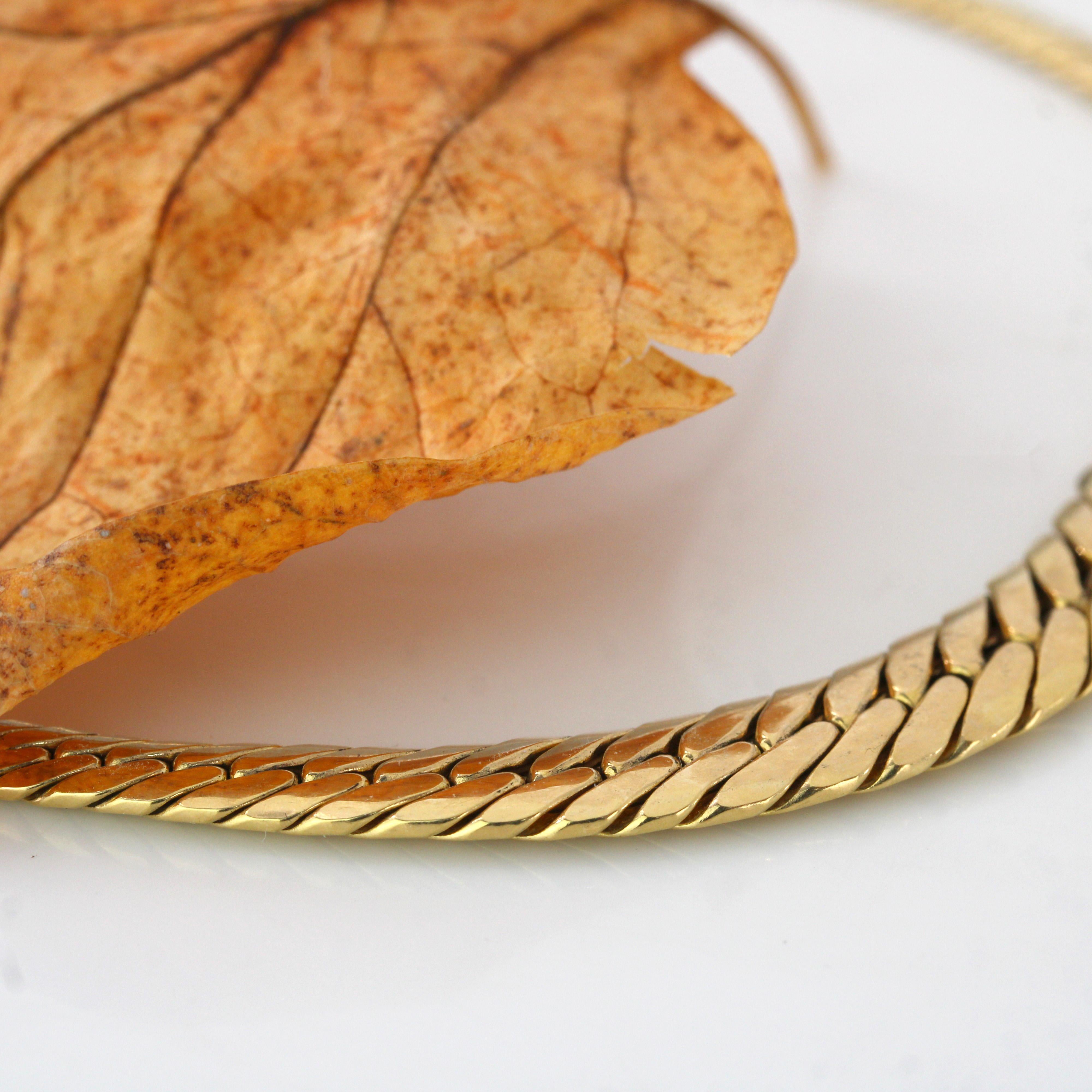 Collier moderne d'occasion en or jaune 18 carats à chaîne graduée en vente 6