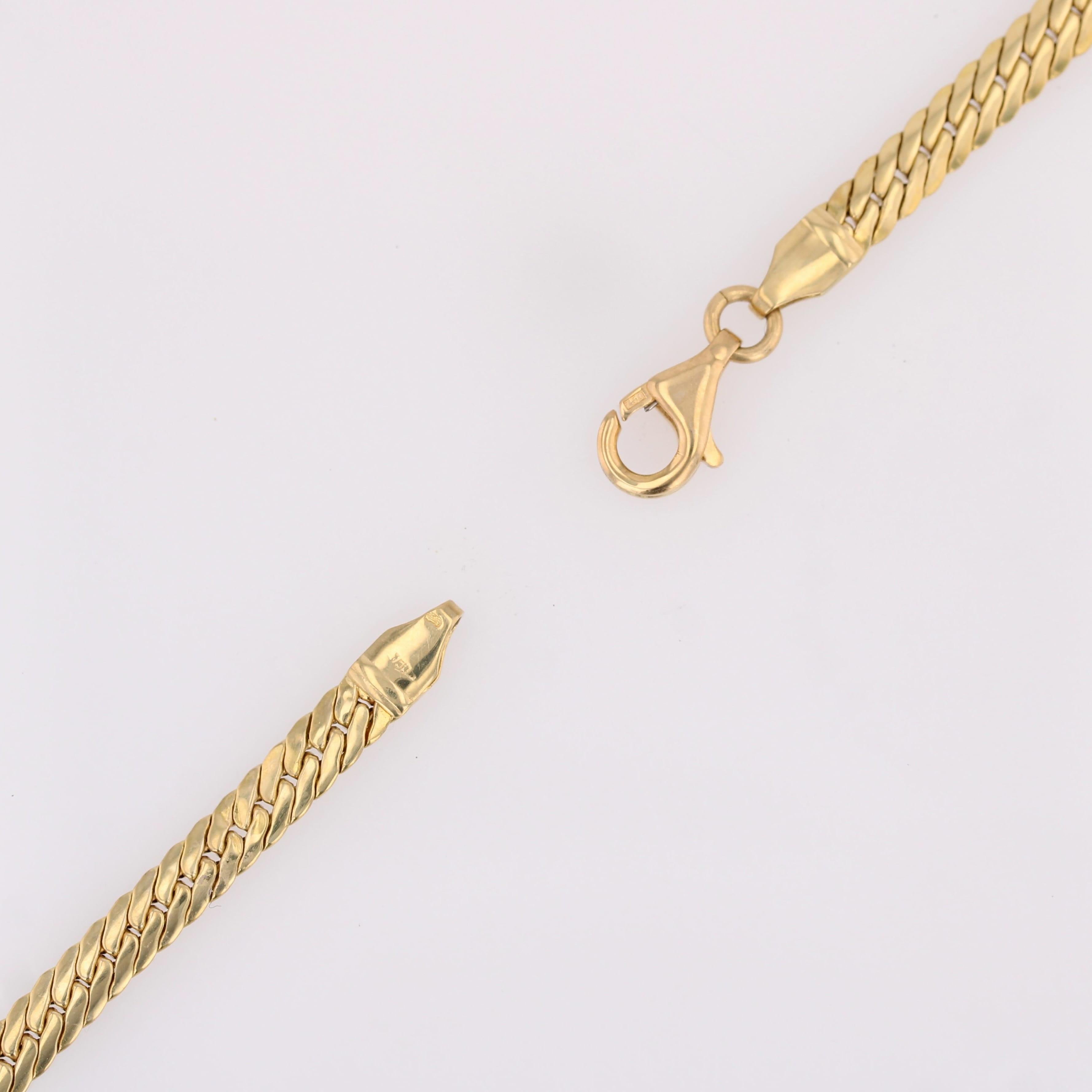 Collier moderne d'occasion en or jaune 18 carats à chaîne graduée en vente 7