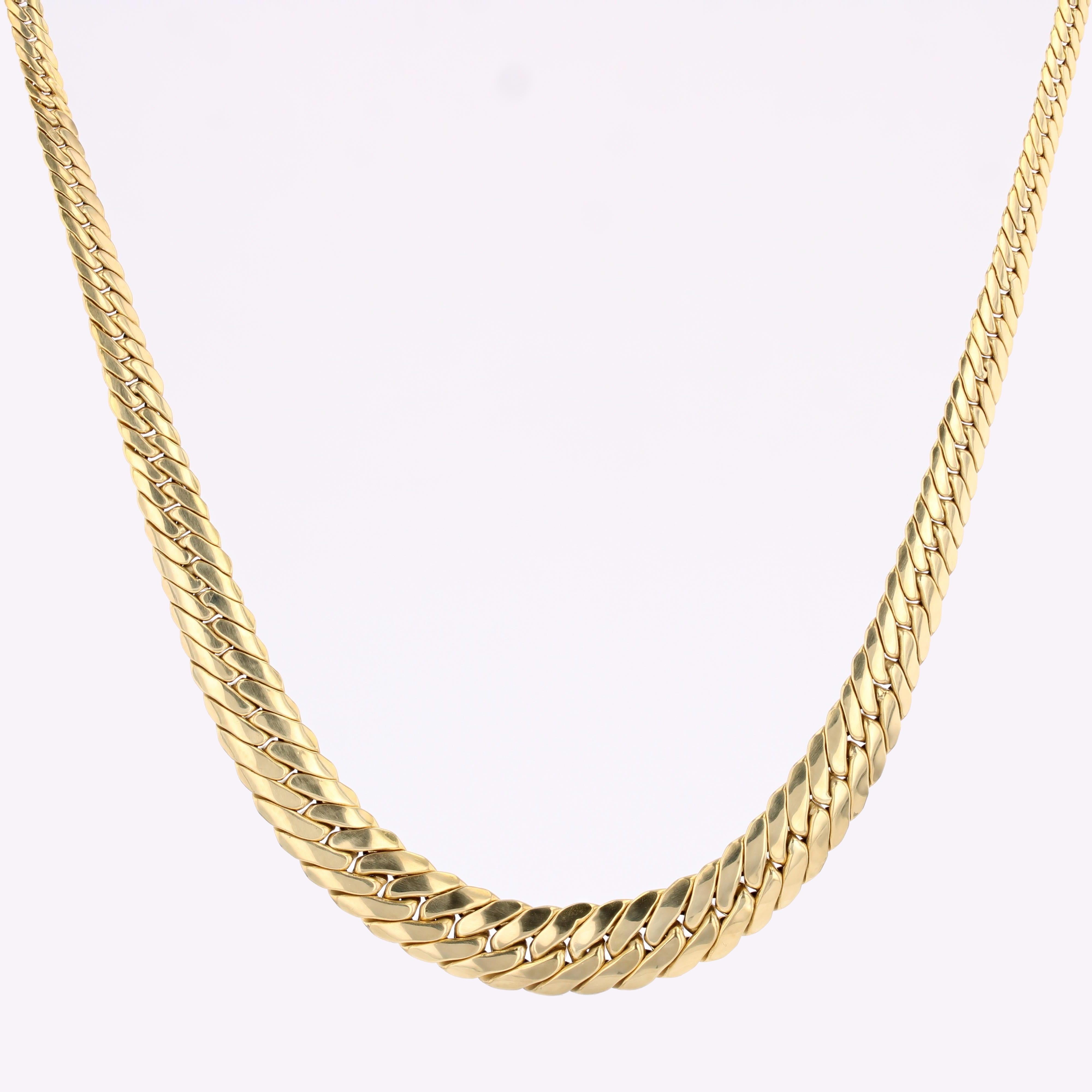 Collier moderne d'occasion en or jaune 18 carats à chaîne graduée en vente 9