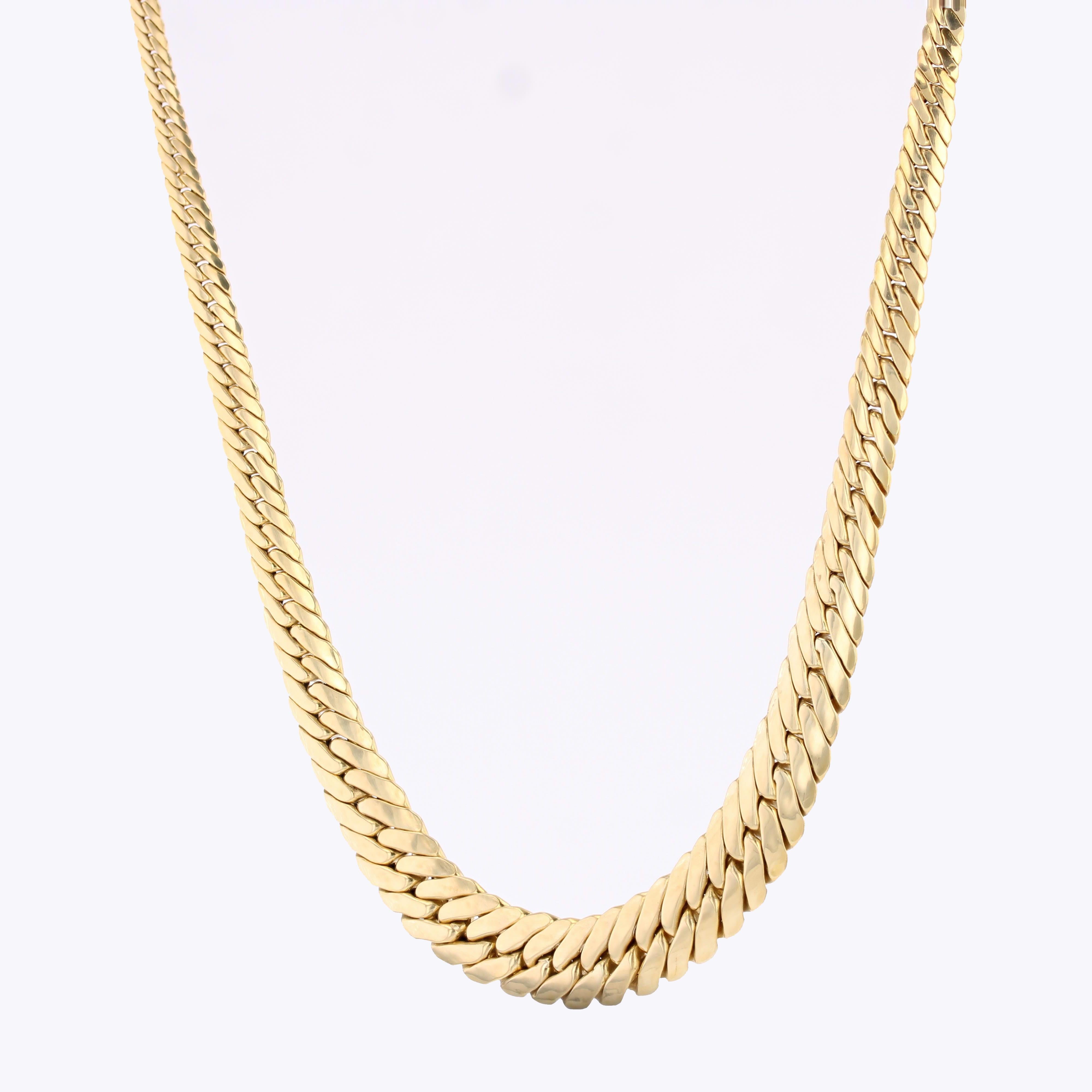 Collier moderne d'occasion en or jaune 18 carats à chaîne graduée Bon état - En vente à Poitiers, FR