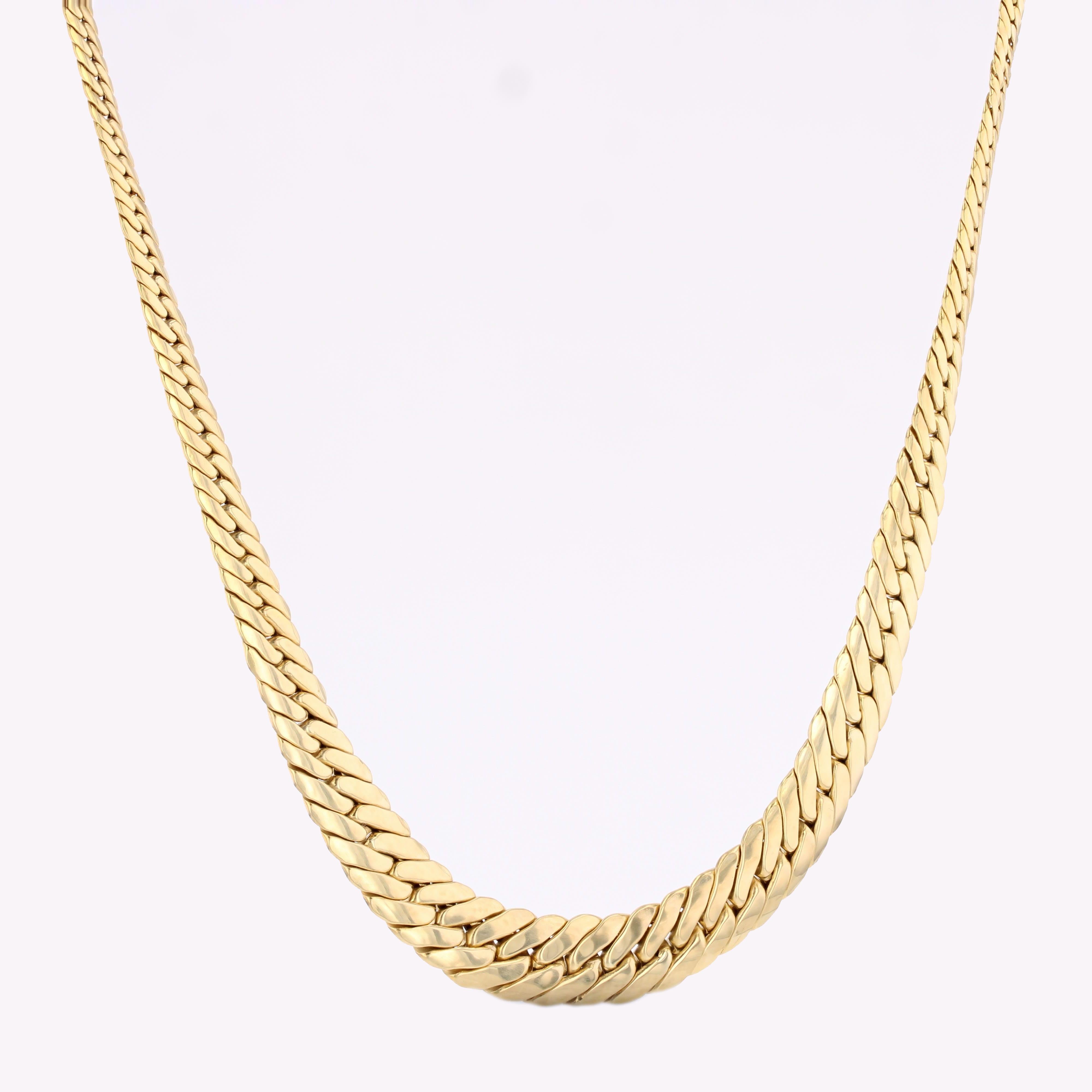 Collier moderne d'occasion en or jaune 18 carats à chaîne graduée Pour femmes en vente