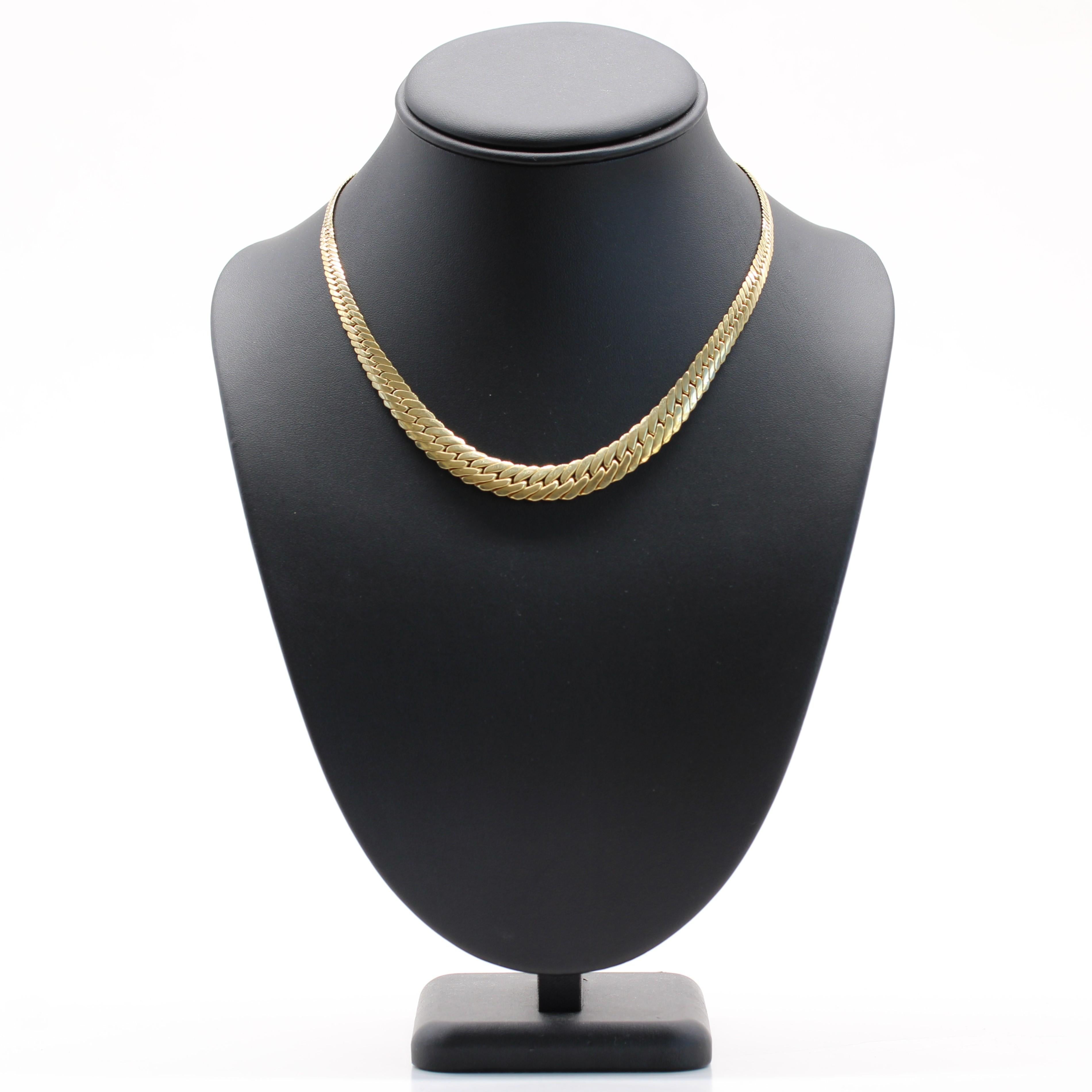 Collier moderne d'occasion en or jaune 18 carats à chaîne graduée en vente 2