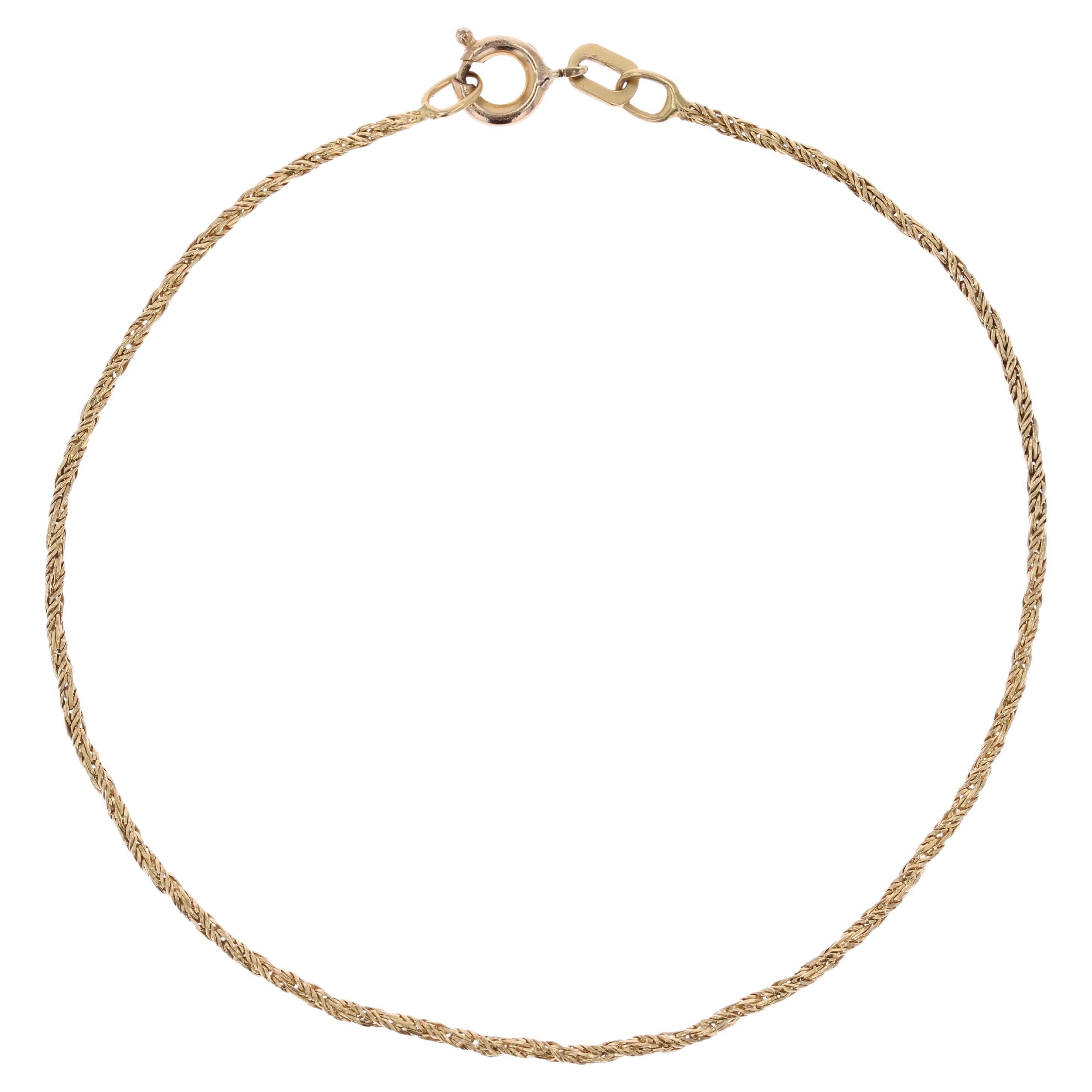 Modern Second-Hand 18 Karat Yellow Gold Interlaced Links Bracelet