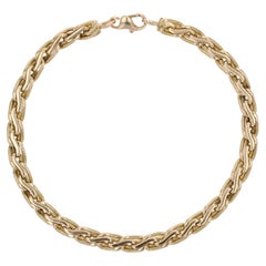 Modern Second-Hand 18 Karat Yellow Gold Oval Twisted Links Bracelet
