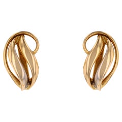 Pendientes de botón modernos de segunda mano de oro amarillo de 18 quilates