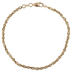Modern Second-Hand 18 Karat Yellow Gold Twisted Links Bracelet