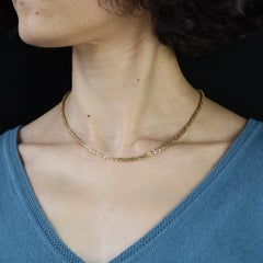 Modern Second Hand 18 Karat Yellow White Gold Twisted Chain Necklace