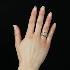 Modern Second-Hand Diamonds 18 Karat Yellow Gold Wide Band Ring
