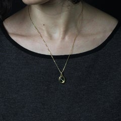 Modern Second-Hand Peridot 18 Karat Yellow Gold Pendant Necklace