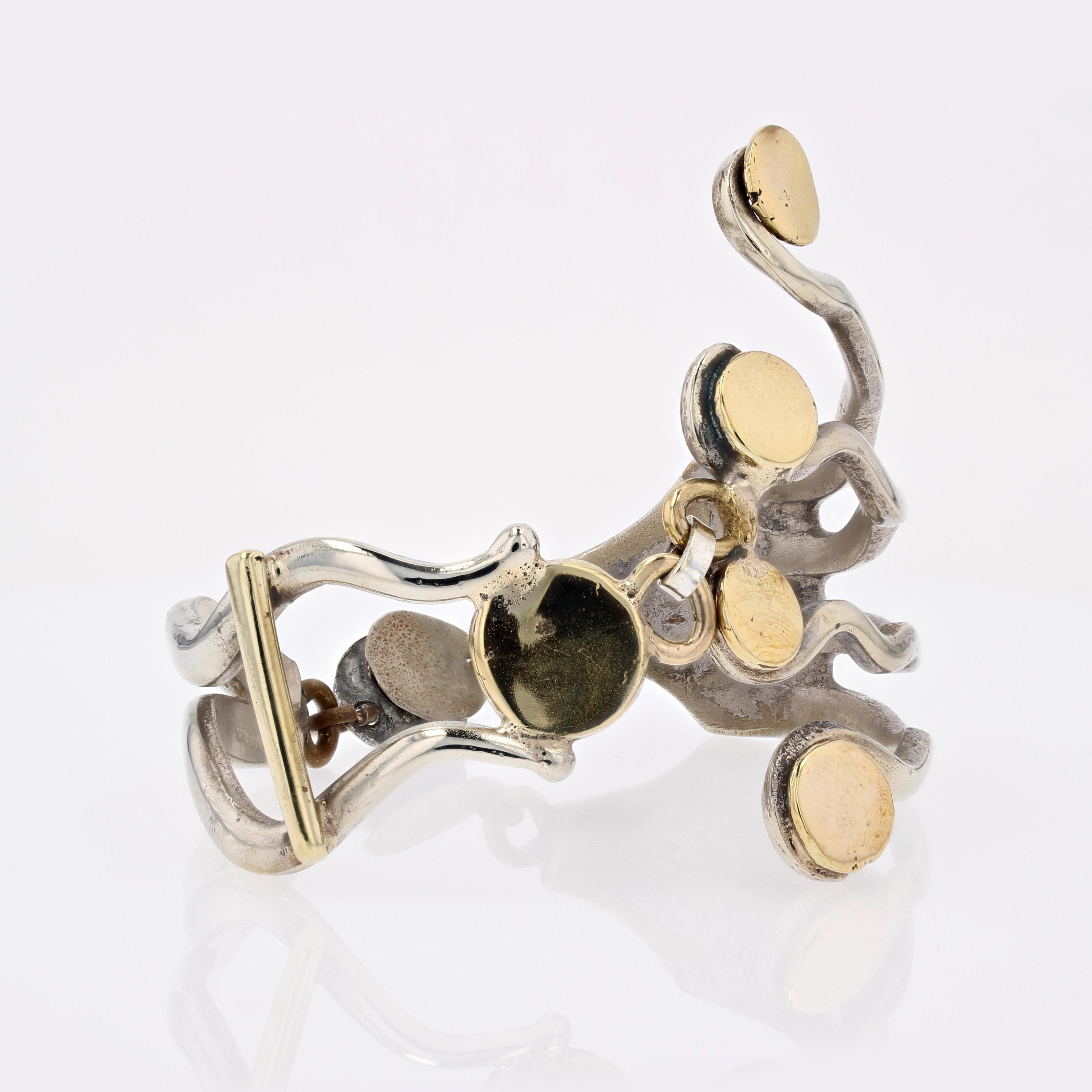 Women's Modern Second Hand Silver French Designer Fork Bracelet For Sale