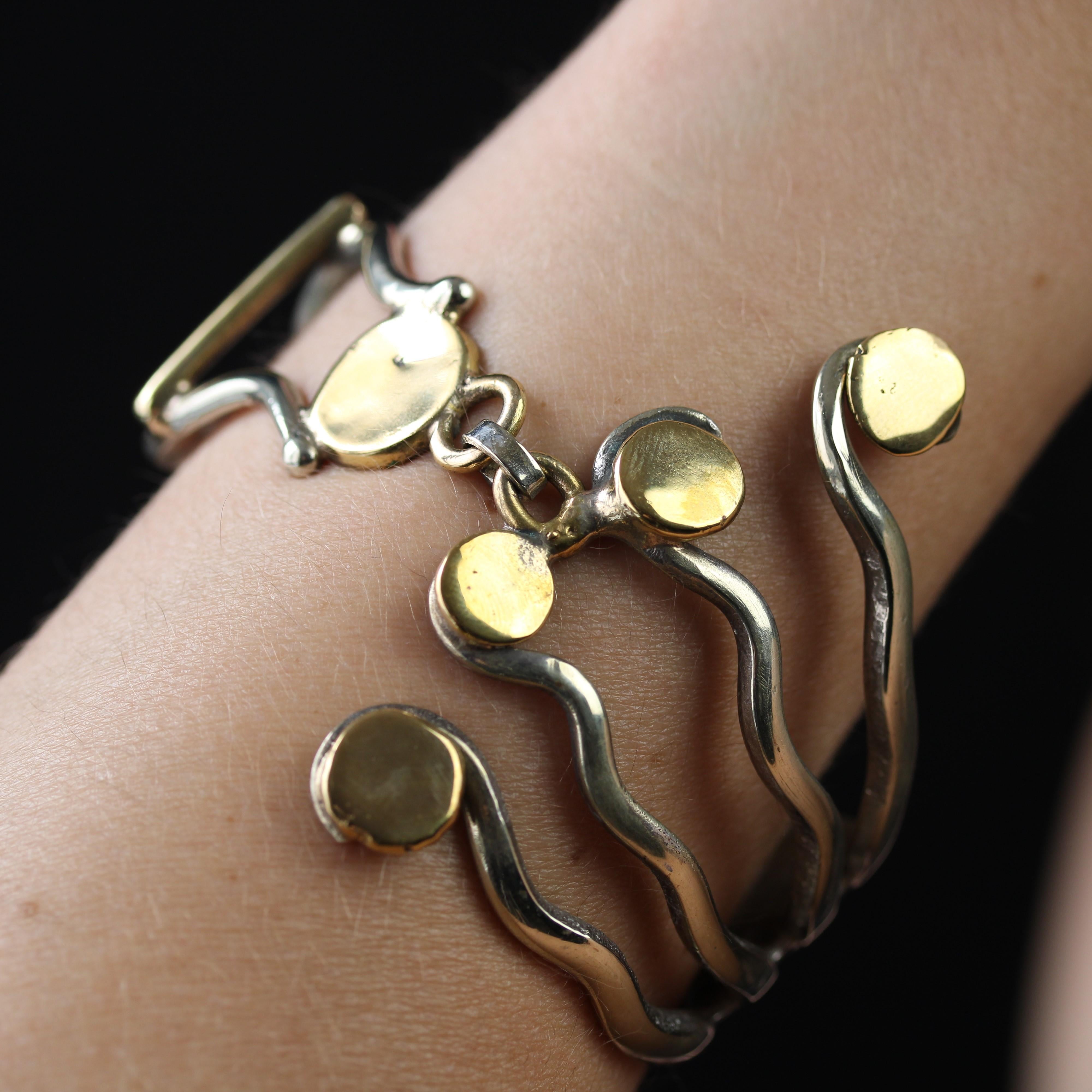 Modern Second Hand Silver French Designer Fork Bracelet For Sale 1