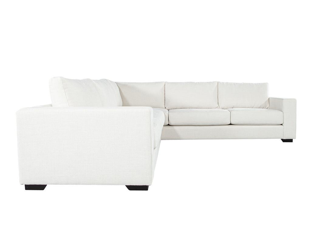 Canadian Modern Sectional Sofa in Textured High-performance Fabric For Sale