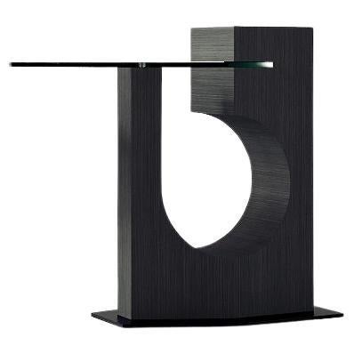 Mesa pequeña See One moderna de madera de tay oscuro