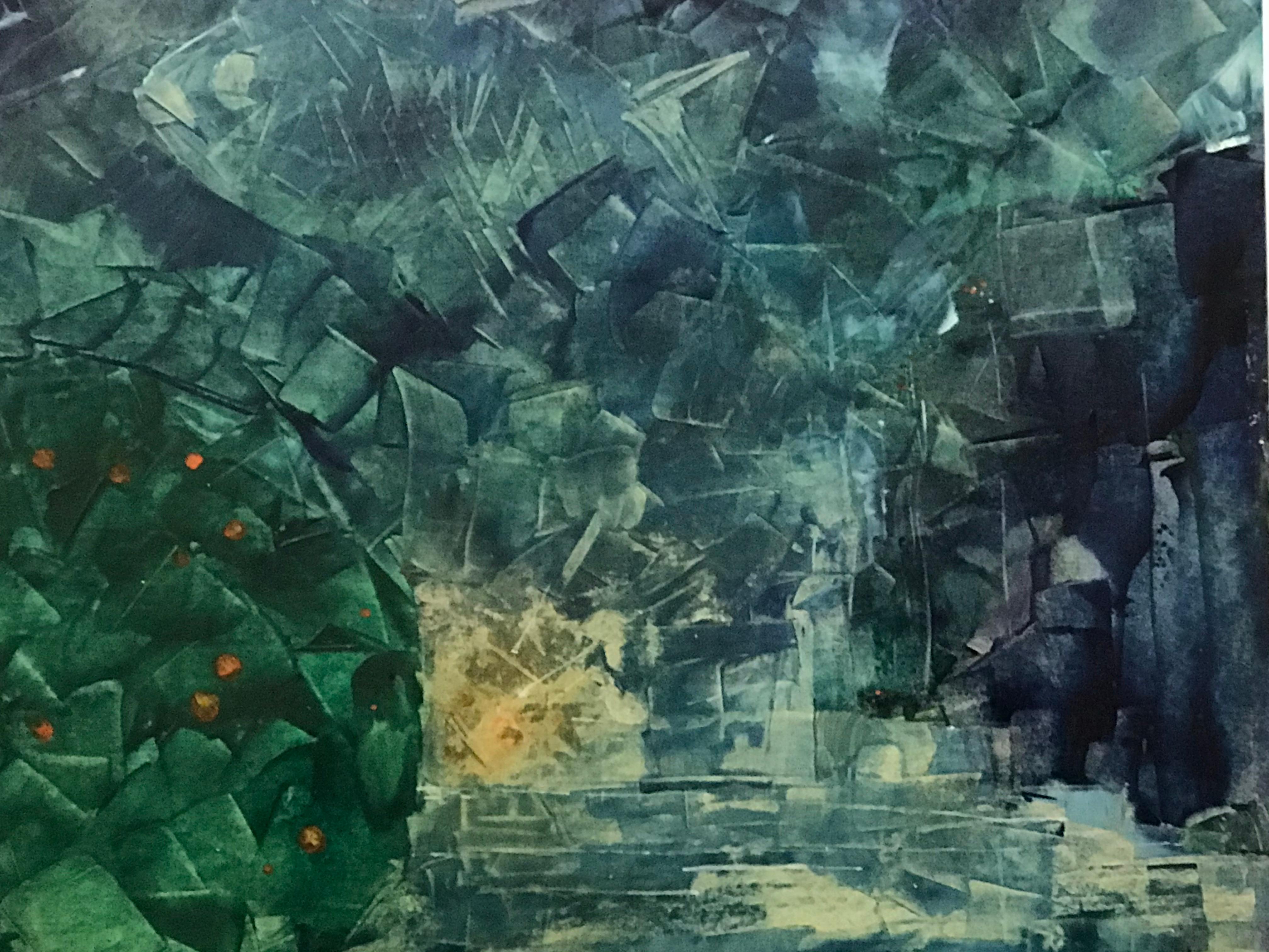 Modern Semi-Abstract Aquatic Landscape Watercolor For Sale 2
