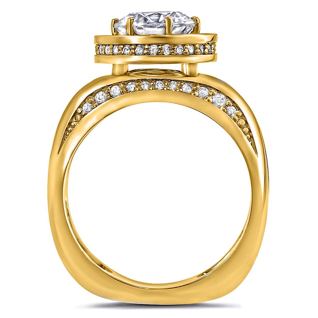 Contemporaneo Sensualità moderna Anello di fidanzamento con diamante a forma di aureola Hope Made in NYC in vendita