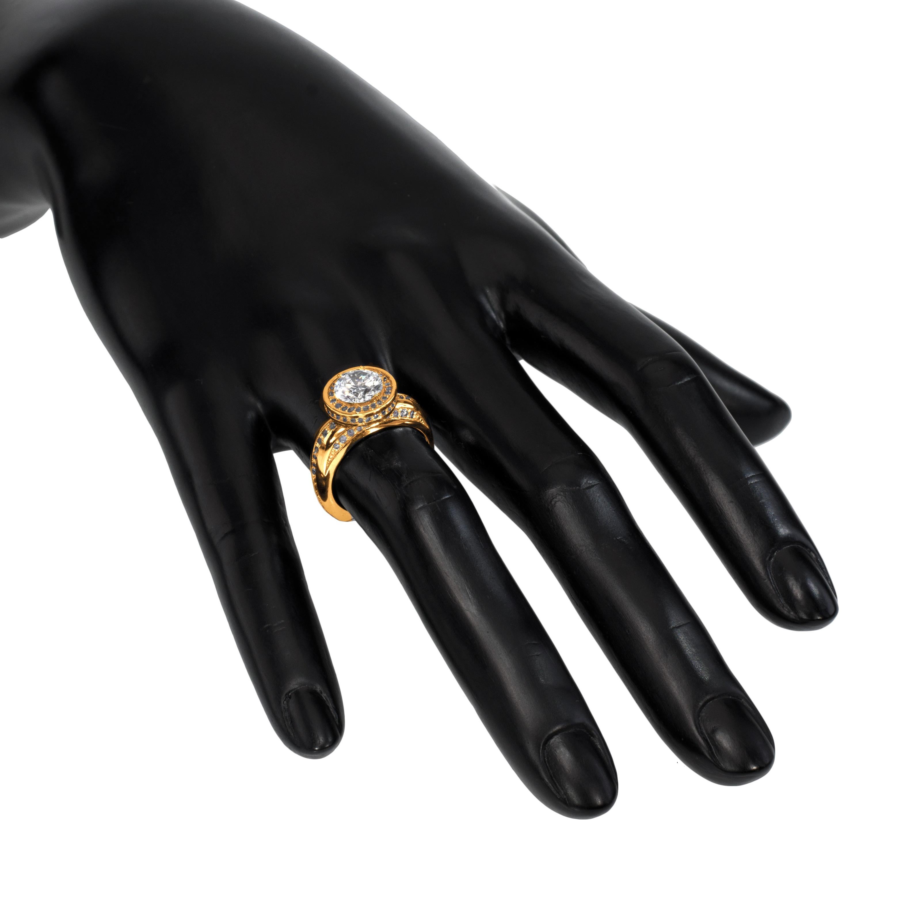 da uomo o donna Sensualità moderna Anello di fidanzamento con diamante a forma di aureola Hope Made in NYC in vendita