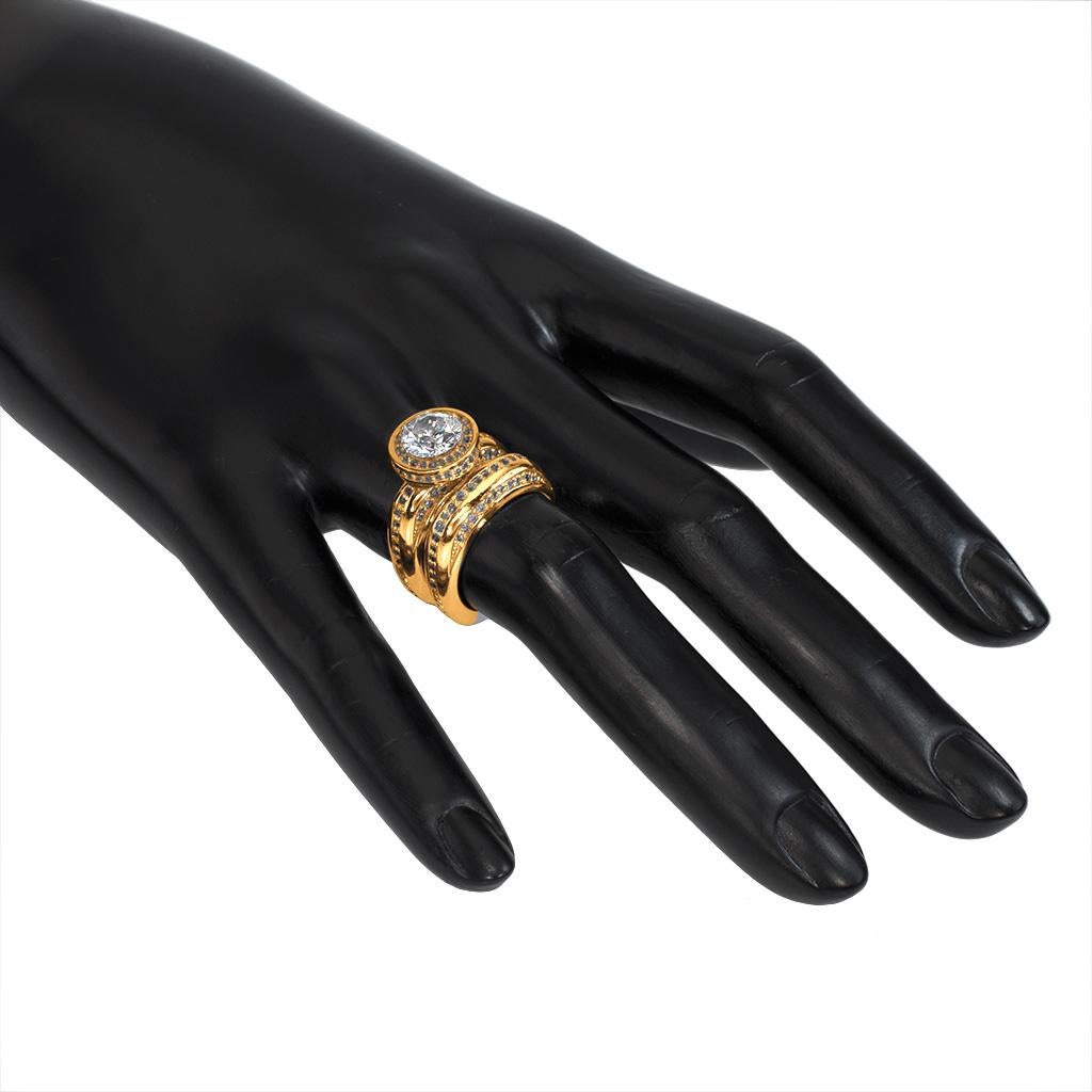 Sensualità moderna Anello di fidanzamento con diamante a forma di aureola Hope Made in NYC in vendita 1