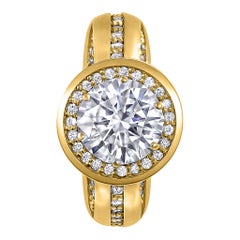 Sensualità moderna Anello di fidanzamento con diamante a forma di aureola Hope Made in NYC