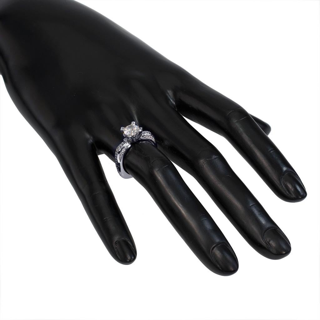 da uomo o donna Sensualità moderna Anello di fidanzamento con diamante in platino Made in NYC in vendita