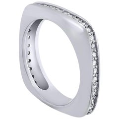 Sensualità moderna Diamante in oro bianco Una fede nuziale per unità Made in NYC