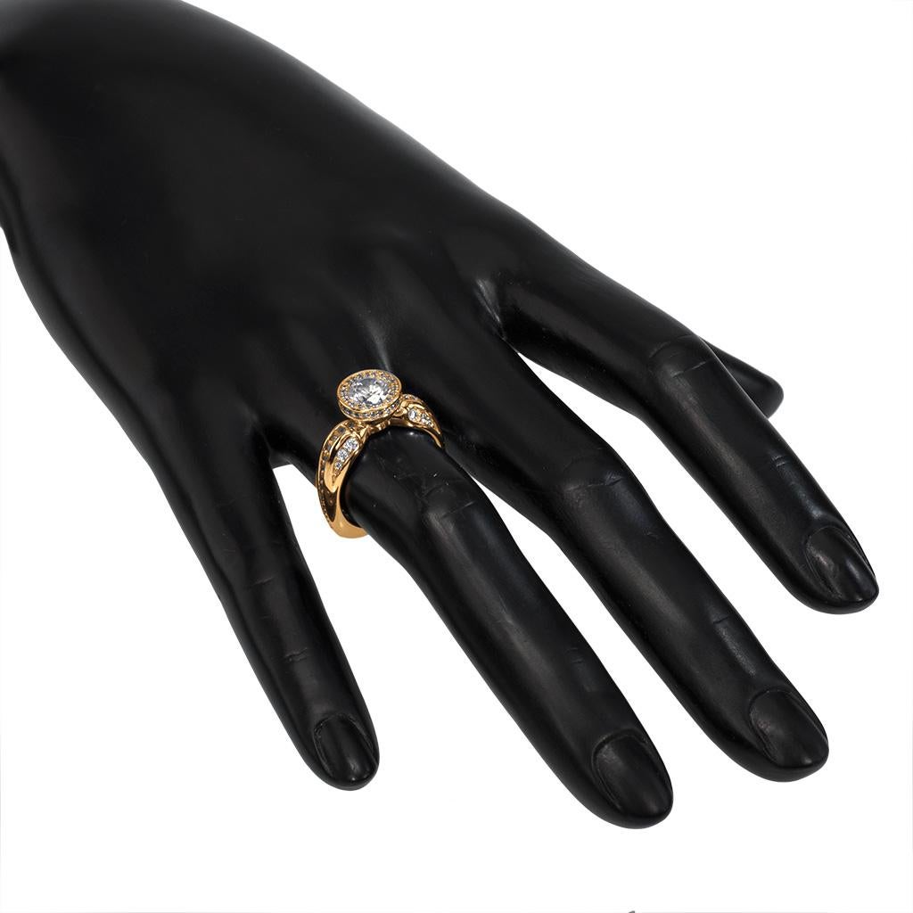 da uomo o donna Sensualità moderna Anello di fidanzamento in oro giallo con diamante Made in NYC in vendita