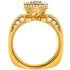 Sensualità moderna Anello di fidanzamento in oro giallo con diamante Made in NYC