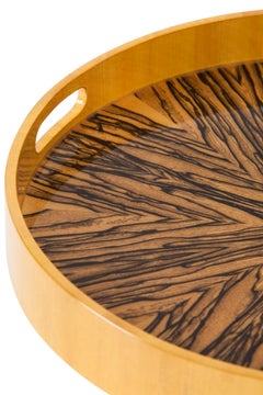 Modernes Serviertablett aus Ebenholz und Ebenholz, handgefertigt in Portugal von Lusitanus Home