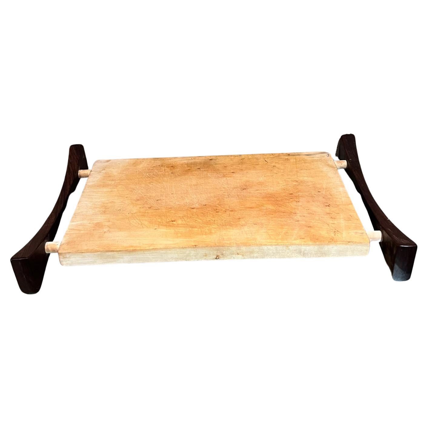 Modern Serving Tray Board Platter Two-tone Wood For Sale