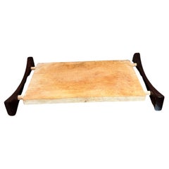 Modern Serving Tray Board Platter Two-tone Wood