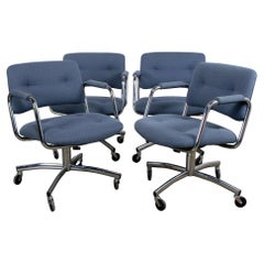 Set di 4 sedie girevoli da pranzo o da gioco Steelcase moderne con base cromata a 4 punte