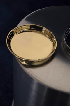 Modern Set of 6 Brushed Brass Coasters, Made in Italy