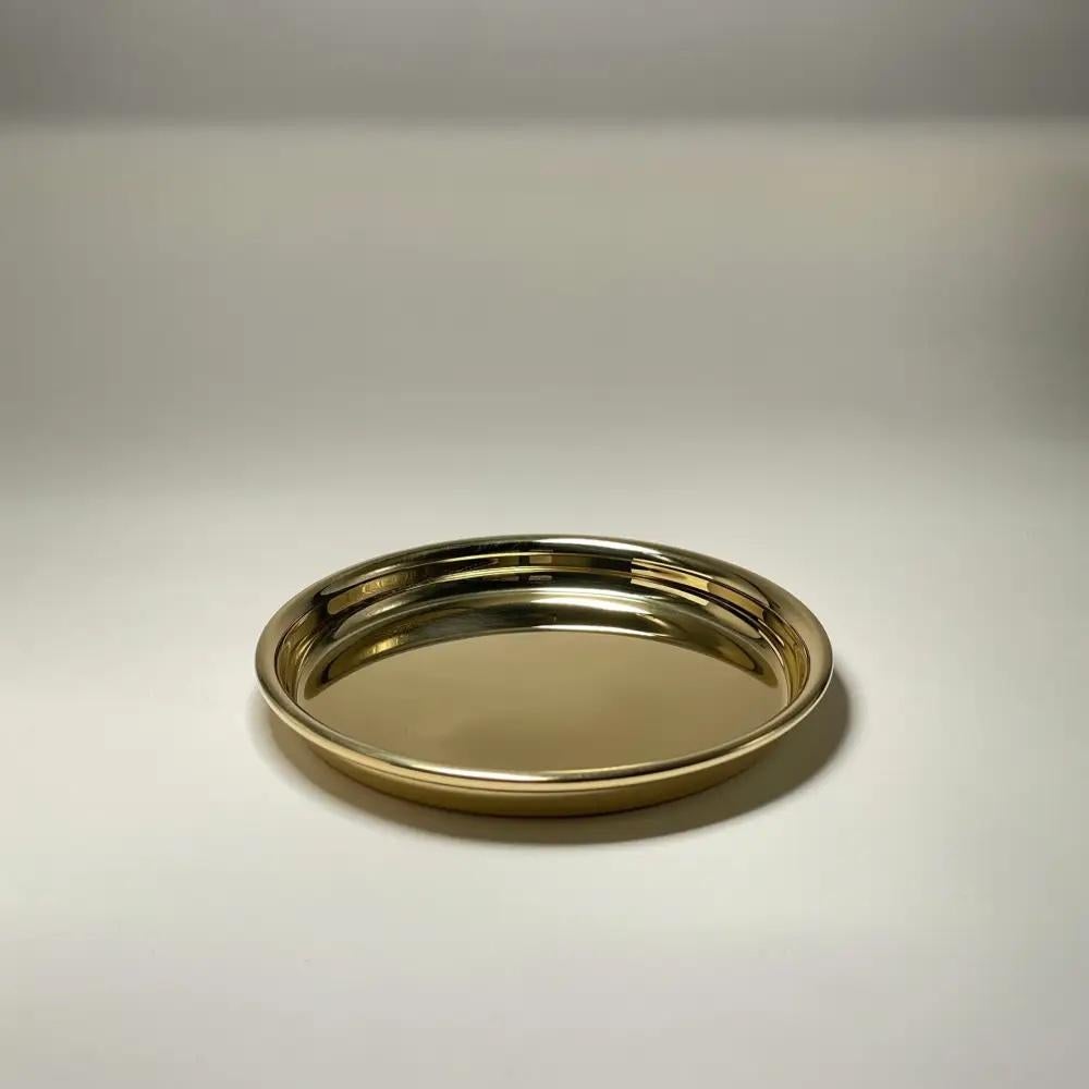 Modern Set of 6 Brushed Brass Coasters, Made in Italy In New Condition For Sale In Milano, Lombardia