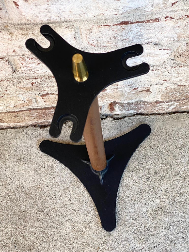 Modern set of Fireplace Tools with Wood Handles For Sale at 1stDibs