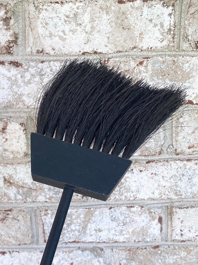 Modern set of Fireplace Tools with Wood Handles For Sale at 1stDibs